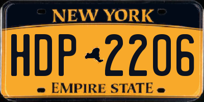 NY license plate HDP2206