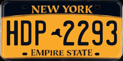 NY license plate HDP2293