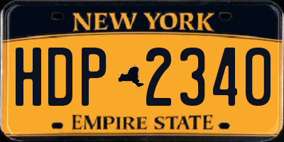 NY license plate HDP2340