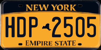 NY license plate HDP2505