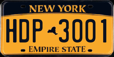 NY license plate HDP3001