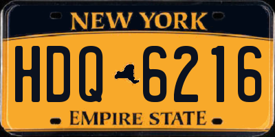 NY license plate HDQ6216