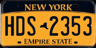 NY license plate HDS2353