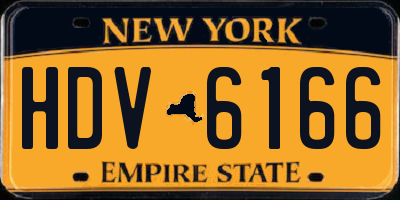 NY license plate HDV6166