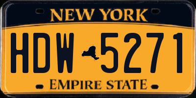 NY license plate HDW5271