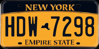 NY license plate HDW7298