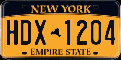 NY license plate HDX1204