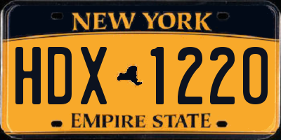 NY license plate HDX1220