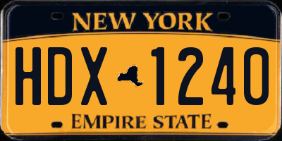 NY license plate HDX1240