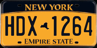 NY license plate HDX1264