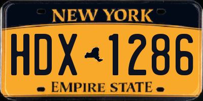 NY license plate HDX1286