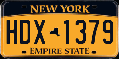 NY license plate HDX1379