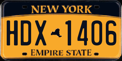 NY license plate HDX1406