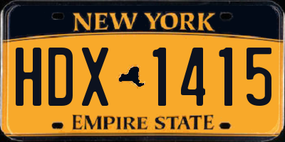 NY license plate HDX1415