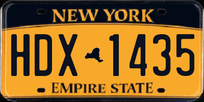 NY license plate HDX1435