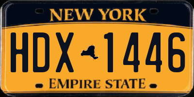 NY license plate HDX1446