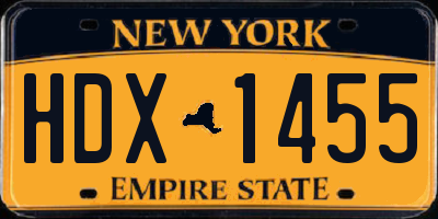 NY license plate HDX1455