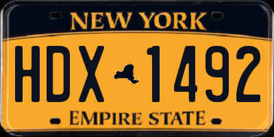 NY license plate HDX1492