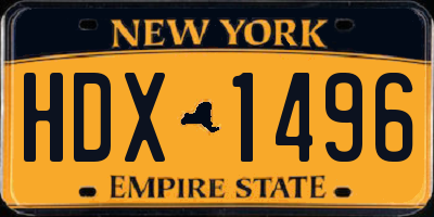 NY license plate HDX1496
