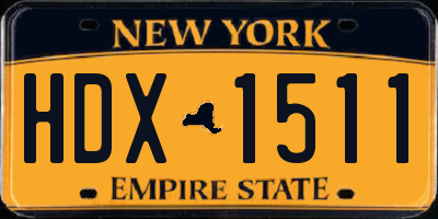 NY license plate HDX1511