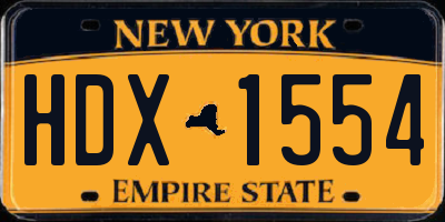 NY license plate HDX1554