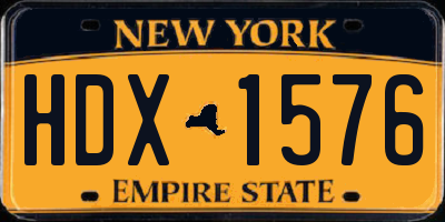 NY license plate HDX1576