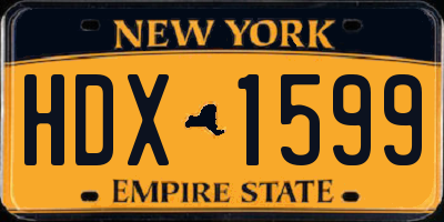 NY license plate HDX1599