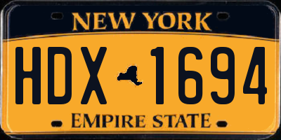 NY license plate HDX1694