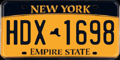 NY license plate HDX1698