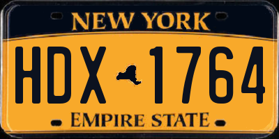 NY license plate HDX1764