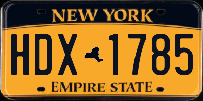 NY license plate HDX1785