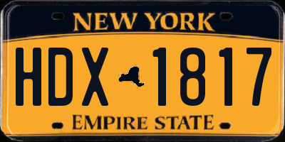 NY license plate HDX1817