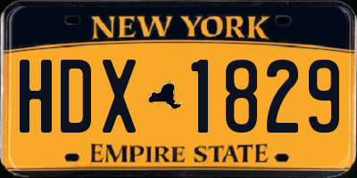NY license plate HDX1829