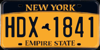 NY license plate HDX1841