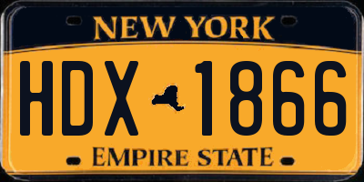 NY license plate HDX1866