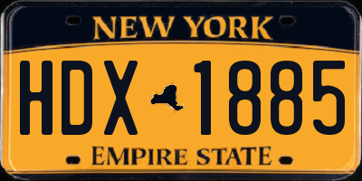 NY license plate HDX1885