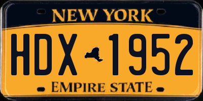 NY license plate HDX1952