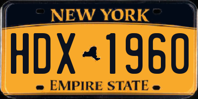 NY license plate HDX1960