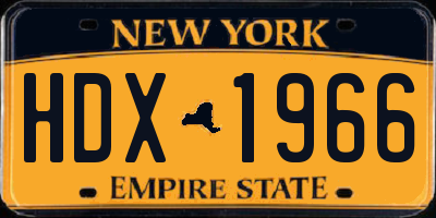 NY license plate HDX1966