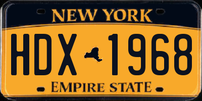 NY license plate HDX1968