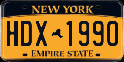 NY license plate HDX1990