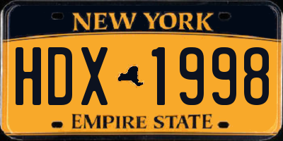 NY license plate HDX1998
