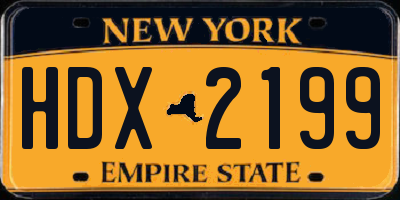 NY license plate HDX2199