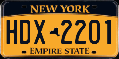 NY license plate HDX2201