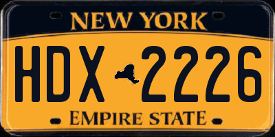 NY license plate HDX2226
