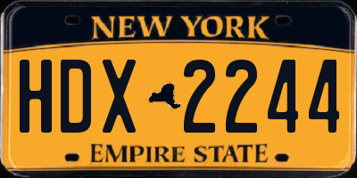 NY license plate HDX2244