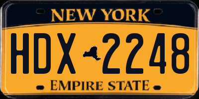 NY license plate HDX2248