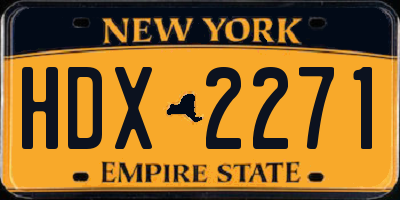 NY license plate HDX2271