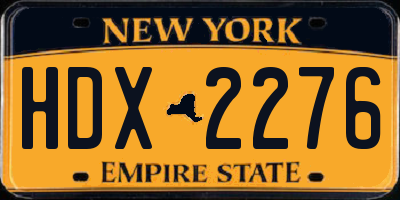 NY license plate HDX2276