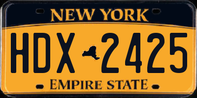 NY license plate HDX2425